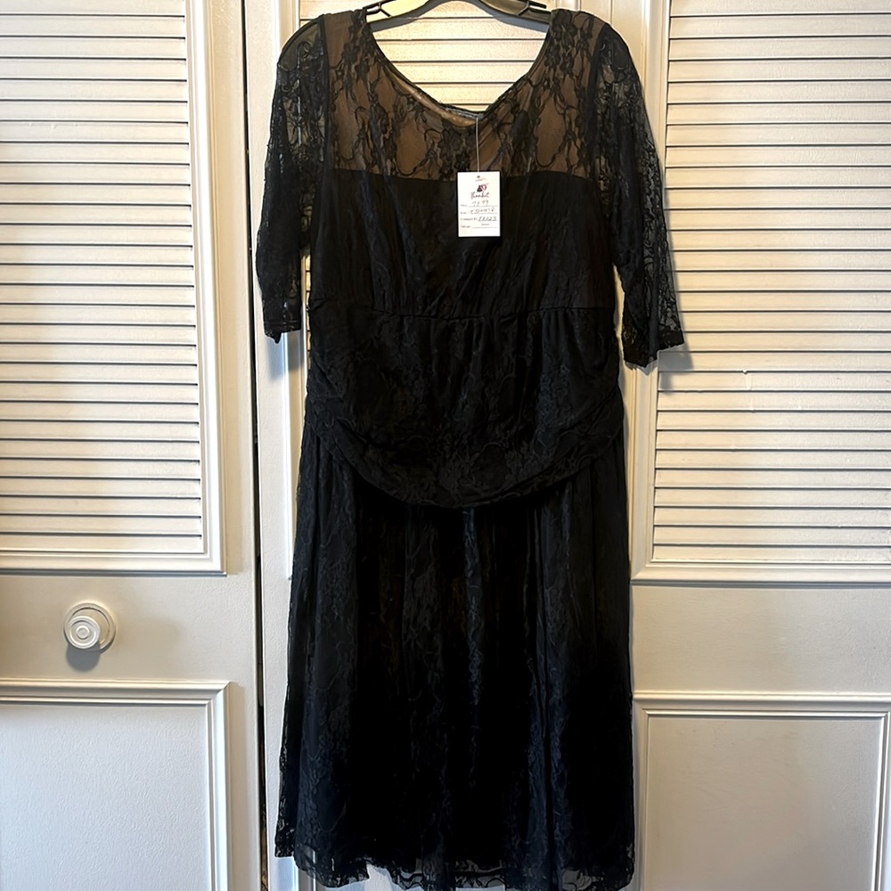 NWT - Beautiful Lined Black Lace Dress